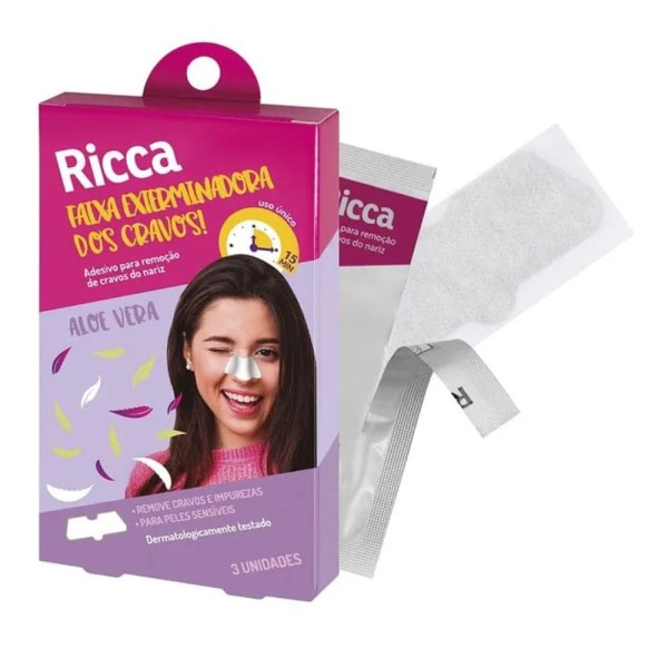 Encontraproduto.com.br - Adesivo Para Retirar Cravos Do Nariz Ref. 3717 3 Unidades - Ricca
