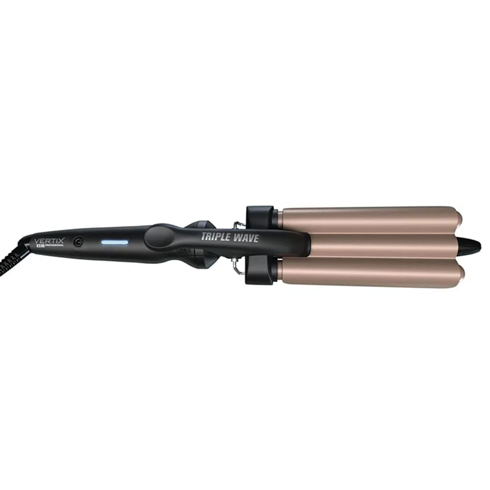 Encontraproduto.com.br - Modelador de Cabelo Profissional Triple Wave Bivolt - Vertix