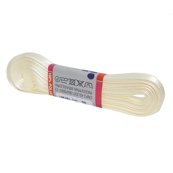 Encontraproduto.com.br - Fita de Cetim Simples No1 Cor Pérola c/10m - Najar