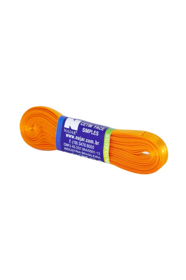 Encontraproduto.com.br - Fita de Cetim Simples No1 Cor Laranja Cerâmica c/10m - Najar