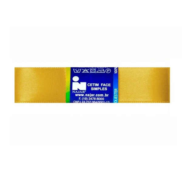 Encontraproduto.com.br - Fita de Cetim Simples No5 Cor Dourado c/10m - Najar