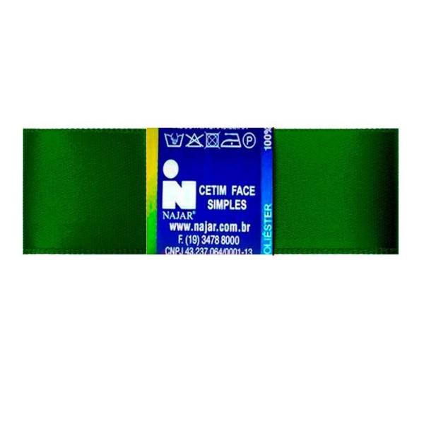 Fita de Cetim Simples No5 Cor Verde Amazonas c/10m - Najar