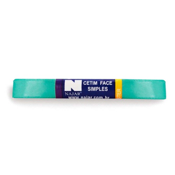 Encontraproduto.com.br - Fita de Cetim Simples No3 Cor Azul Piscina c/10m - Najar