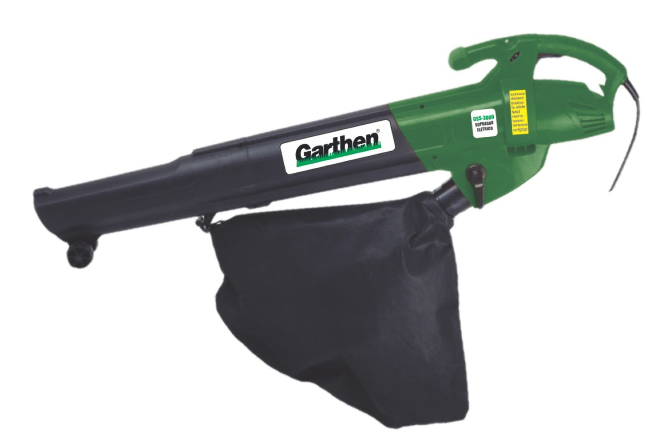 Encontraproduto.com.br - Soprador Aspirador Garthen GSS-3000 Elétrico Com Saco Recolhedor 45L 3000W 220V Portátil Leve