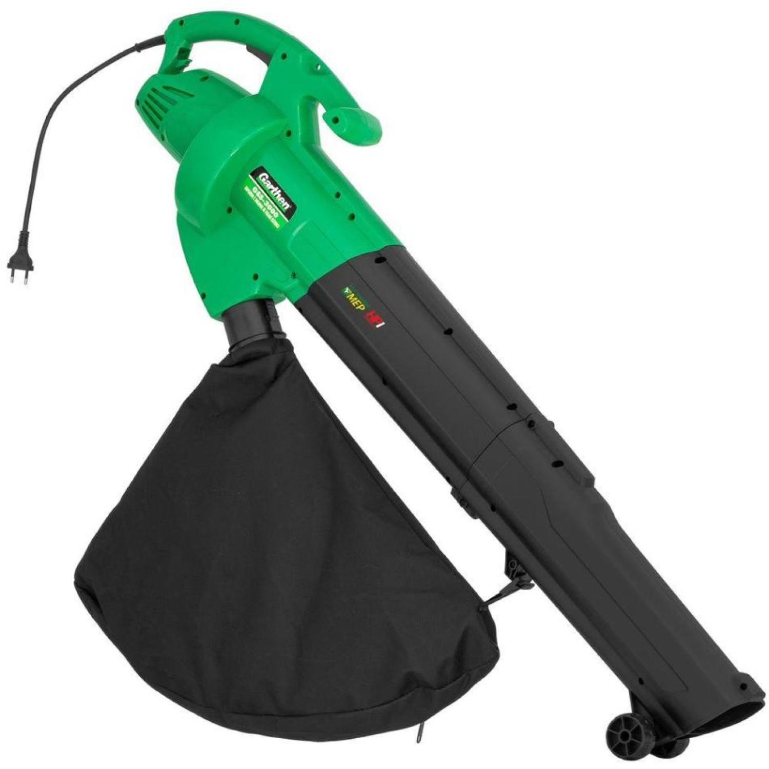 Encontraproduto.com.br - Soprador Aspirador Garthen GSS-3000 Elétrico Com Saco Recolhedor 45L 3000W 220V Portátil Leve