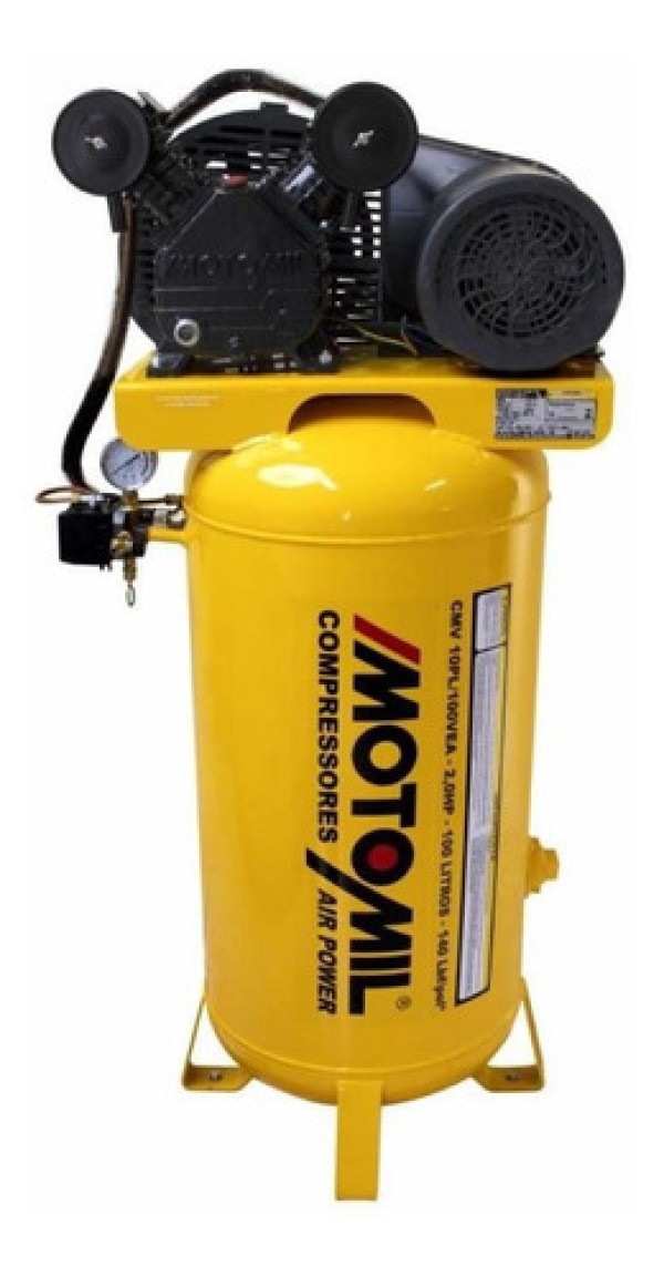 Encontraproduto.com.br - Compressor Air Power Vertical Monofásico 220V CMV-10PL/100VE Motomil