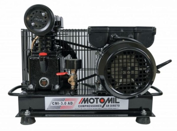 Encontraproduto.com.br - Compressor Ar Direto com Motor 1HP 4 Polos Bivolt CMI-3,0AD Motomil