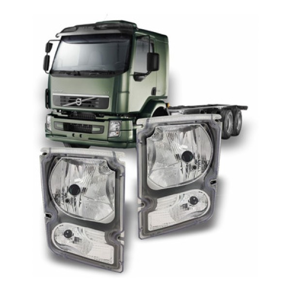 Encontraproduto.com.br - Farol Le (c/pisca) (carcaca Cinza) (h4) / Volvo Vm 06- / Nino F-315 Farol Le (c/pisca) (carcaca Cinza) (h4) / Vm 06- / Nino F-315