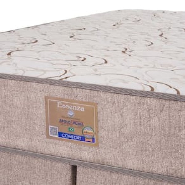Encontraproduto.com.br - Colchão Solteiro ApoloSpuma Essenza Comfort com Pillow Inn e Molas Ensacadas 25 x 96 x 203 cm – Palha/Marrom