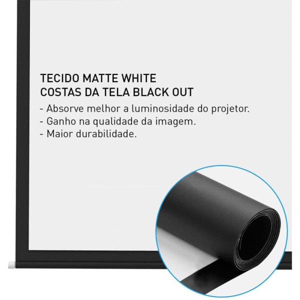 Encontraproduto.com.br - Tela de Projeção Tripé tbtps100v 2.03x1.52M
