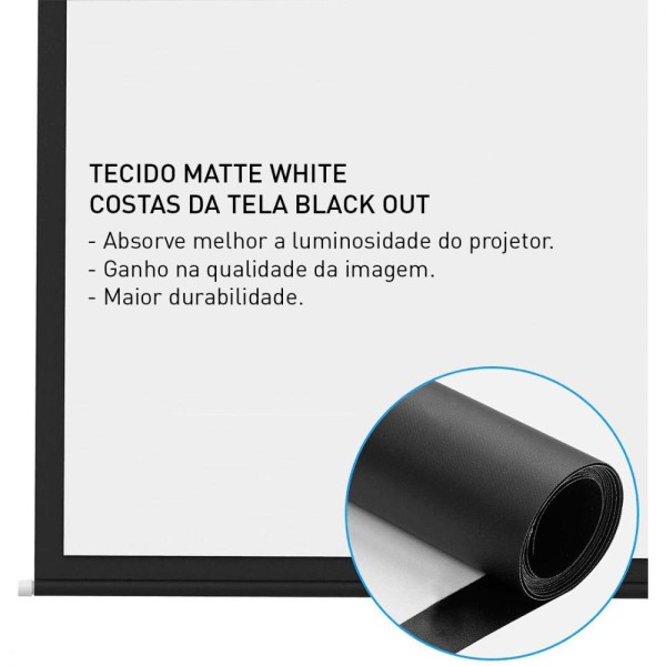 Encontraproduto.com.br - Tela de Projeção Tripé tbtps100v 2.03x1.52M
