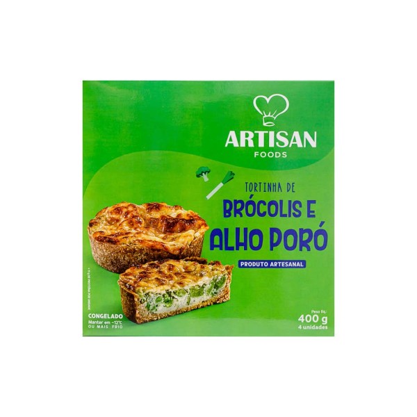 Tortinha Low Carb Sem Glúten Brócolis com Alho Poró 400g Artisan