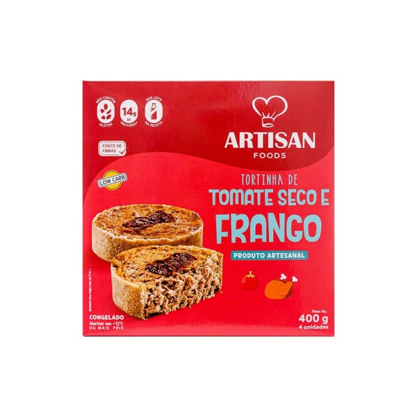 Tortinha Low Carb Sem Glúten Tomate Seco com Frango 400g Artisan