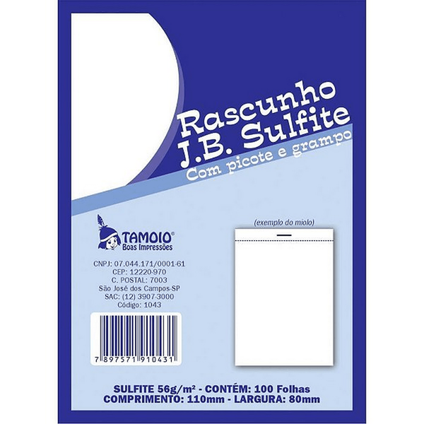 Encontraproduto.com.br - BLOCO RASCUNHO JB 56 G SULLFITE REF.1043