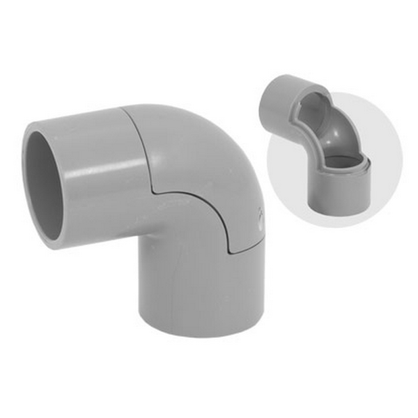 Cotovelo Pvc Cinza C/Janela 3/4