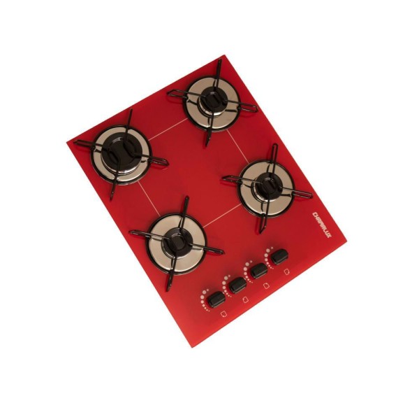 Encontraproduto.com.br - Fogão Cooktop 4 Bocas Vermelho Gás Natural