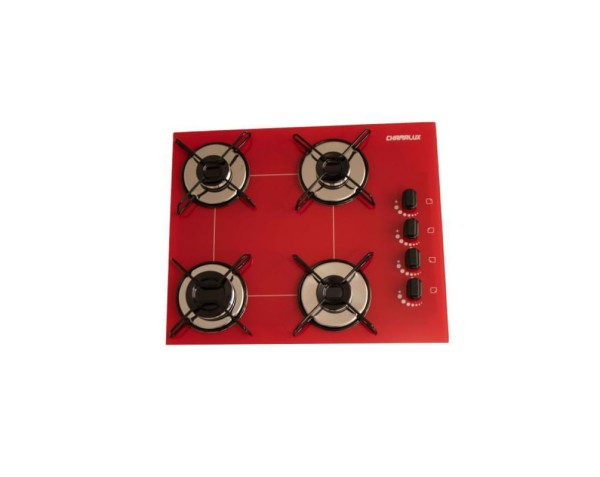 Encontraproduto.com.br - Fogão Cooktop 4 Bocas Vermelho Gás Natural