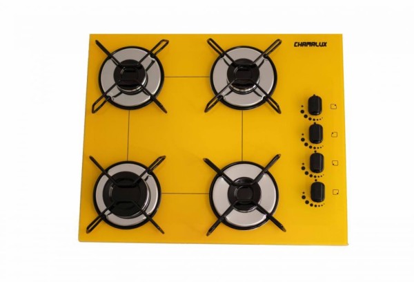 Encontraproduto.com.br - Fogão Cooktop 4 Boca Amarelo Gás natural