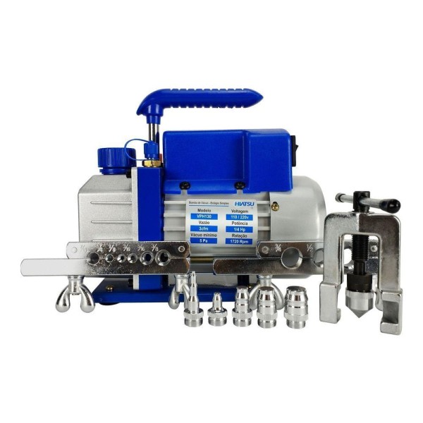 Bomba De Vácuo 3cfm Hiatsu + Kit Flangeador De Tubos Com Alargador Ct-275 1 Unidade