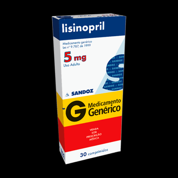 Encontraproduto.com.br - Lisinopril 5MG Comprimido - Caixa com 30 Comprimidos