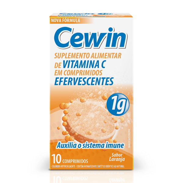 Encontraproduto.com.br - Vitamina C Efervescente Cewin 1g Com 10 Comprimidos