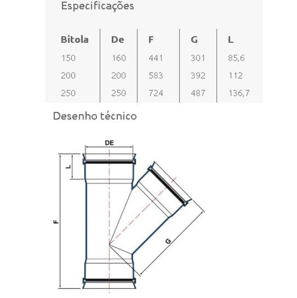 Encontraproduto.com.br - Junção Universal 45º BBB JE 150mm - Tigre.