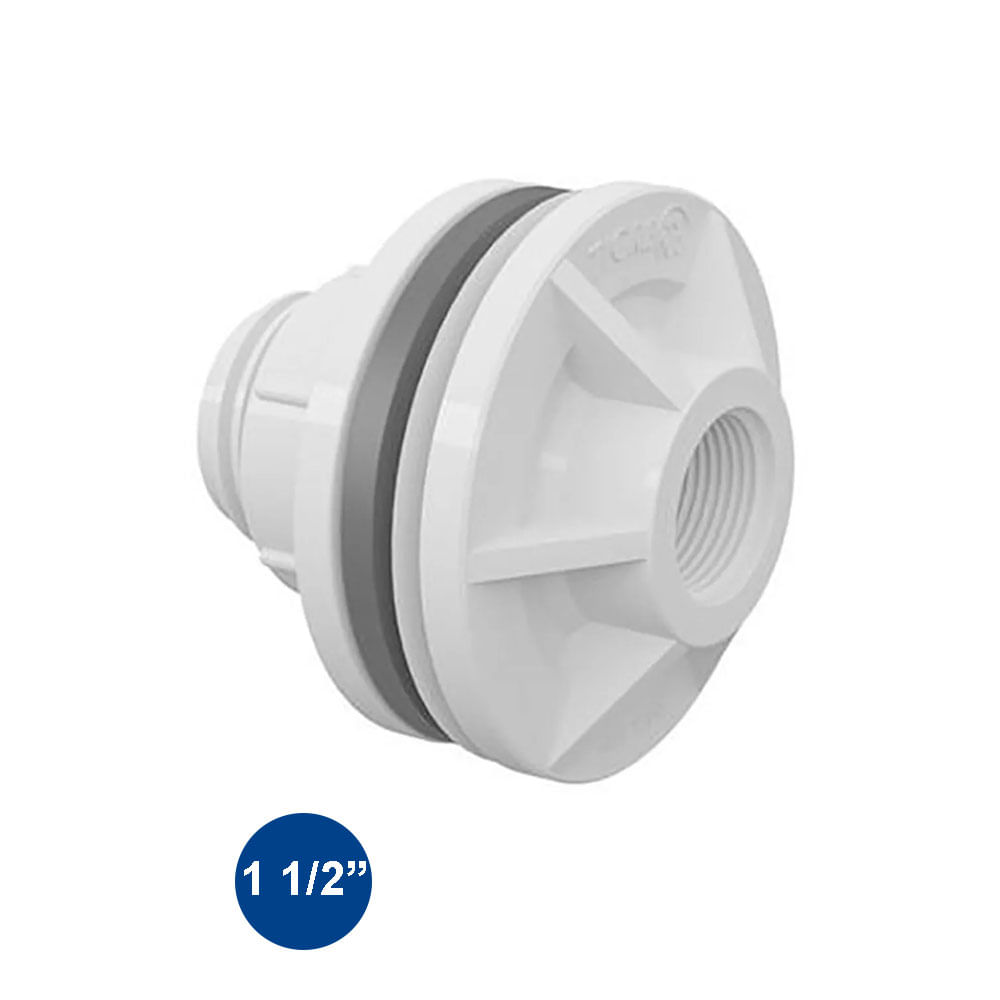 Encontraproduto.com.br - Adaptador roscável para caixa dágua com anel de vedação 1.1/2