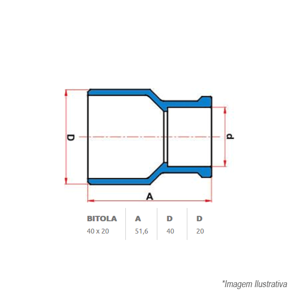 Encontraproduto.com.br - Bucha De Redução Soldável Longa 50x32mm Pvc Marrom Amanco
