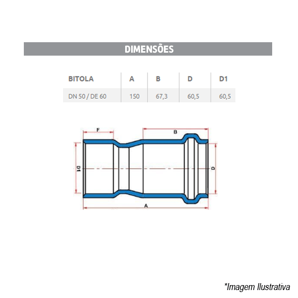 Encontraproduto.com.br - Luva Simples Pvc Je Pba Dn50/de60 Tigre Sem Anel