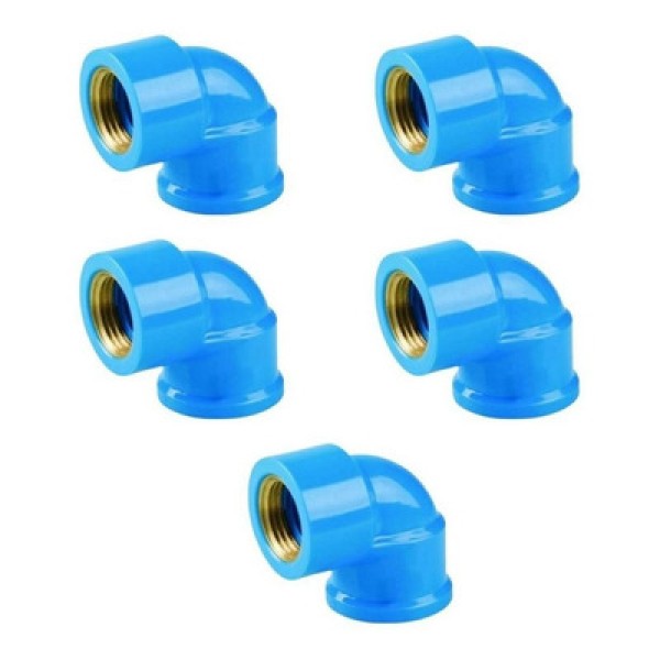 Encontraproduto.com.br - Kit 05 Joelho Azul Soldável 90° Graus 3/4 1/2 25/20mm Tigre