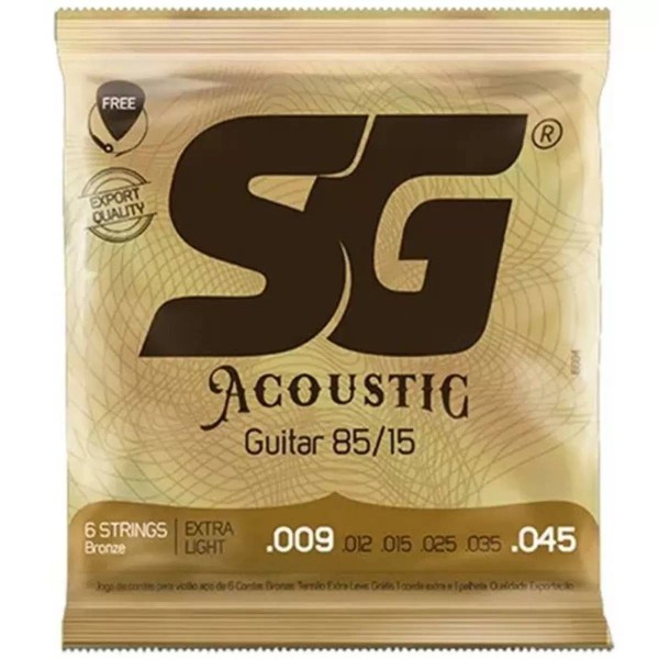 Encontraproduto.com.br - Corda SG+ 009 Aço Bronze 85/15 Revestida para Violão