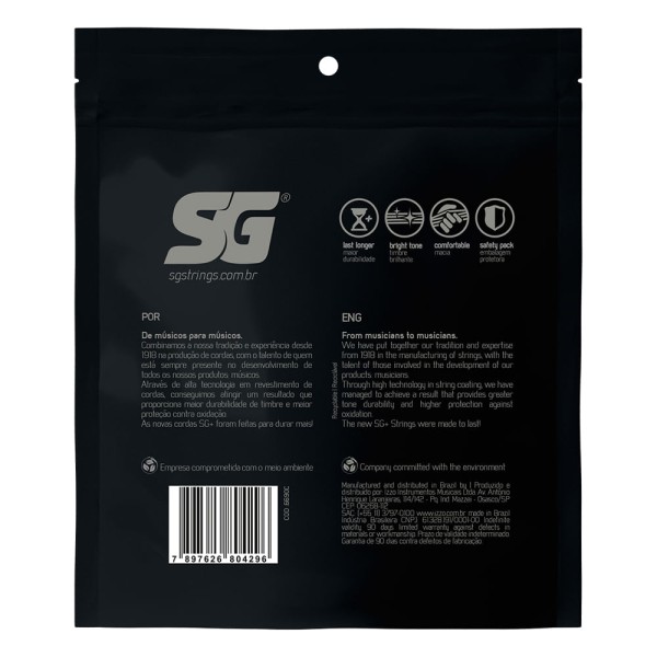 Encontraproduto.com.br - Encordoamento Violão Sg + Strings Coated 010 Phosphor Bronze