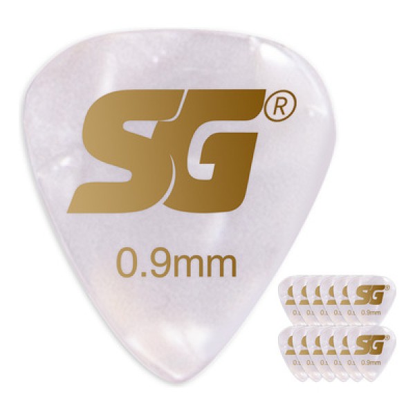 Encontraproduto.com.br - Palheta  SG Tradicional  Média Madrepérola 0,90MM  Com 12