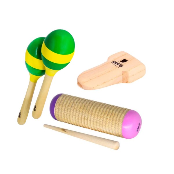 Encontraproduto.com.br - Kit Kidzzo Criando Autonomia Com A Música  Maracas, Chocalho E Apito 100% Madeira