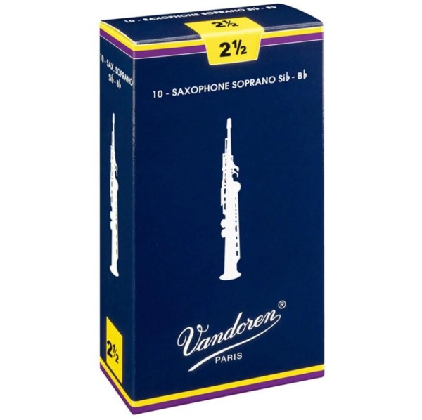 Encontraproduto.com.br - Palheta Tradicional para Saxofone Soprano 2,5 Vandoren SR2025 - CX / 10