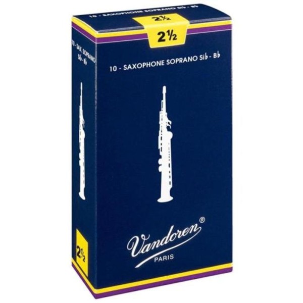 Encontraproduto.com.br - Palheta Tradicional para Saxofone Soprano 2,5 Vandoren SR2025 - CX / 10