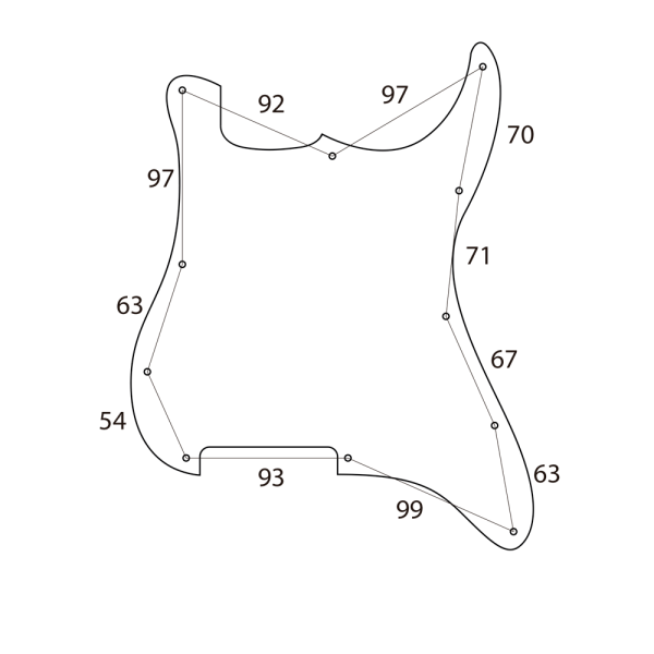 Encontraproduto.com.br - Escudo Dolphin para Guitarra Stratocaster HSS Preto com 1 Camada
