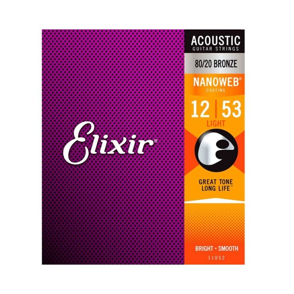 Encontraproduto.com.br - Corda Elixir Nanoweb 012 Light Bronze 80/20 para Violão Aço