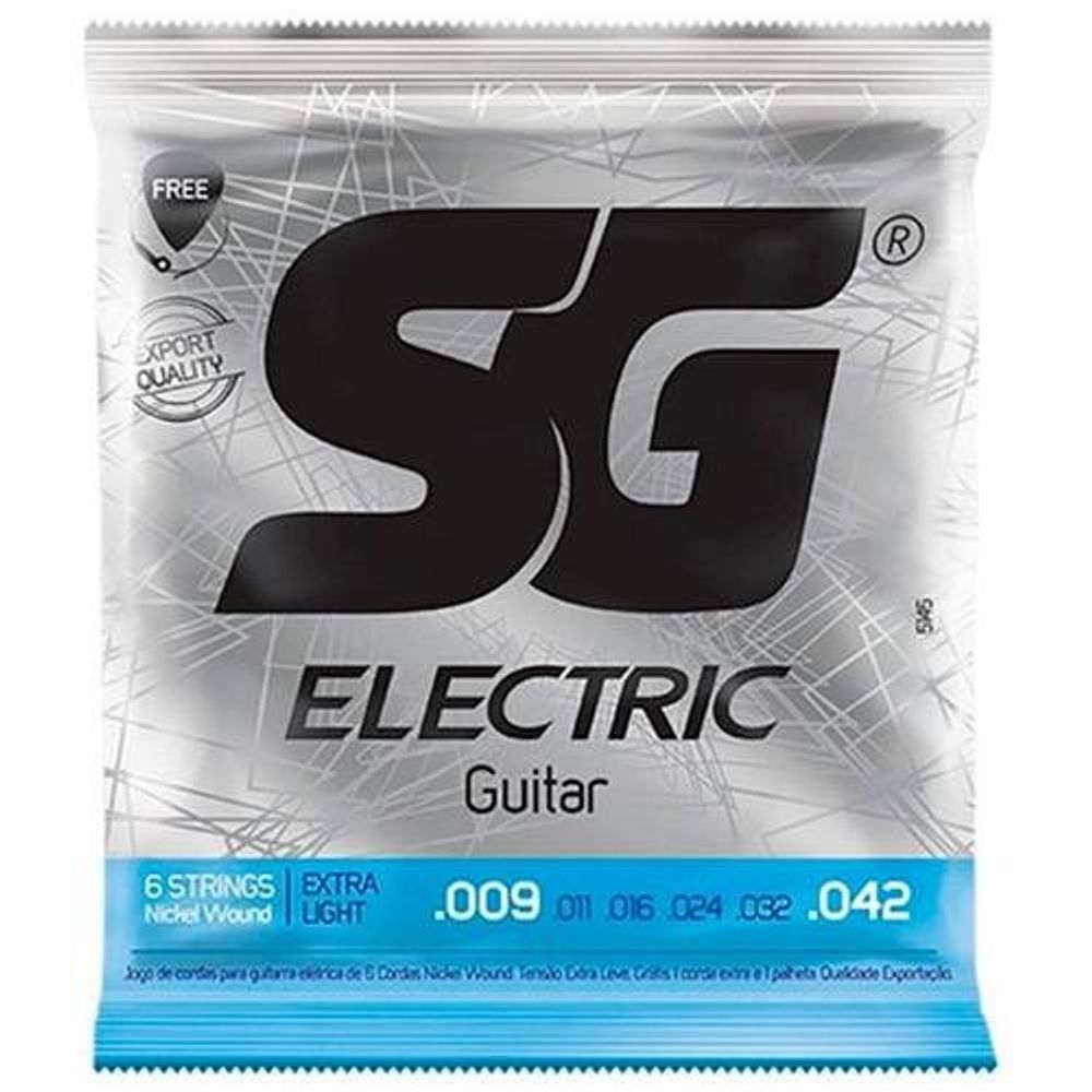 Encontraproduto.com.br - Corda SG 009 Níquel para Guitarra Tensão Extra Leve Caixa com 12un.