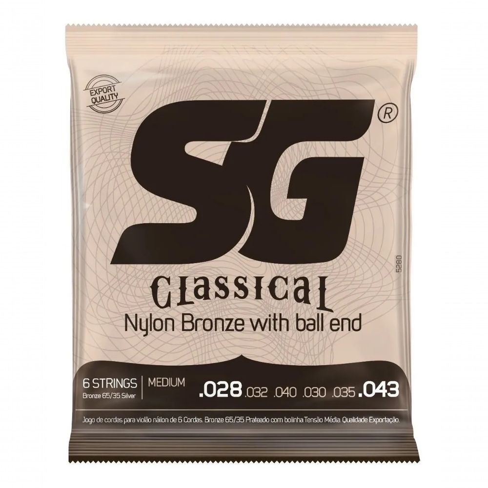 Encontraproduto.com.br - Corda SG 028 Nylon Bronze 65/35 com Bolinha para Violão