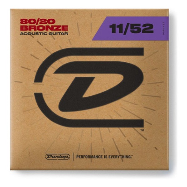 Encontraproduto.com.br - Corda Dunlop 011 para Violão Aço Bronze 80/20 Média Leve DAB1152