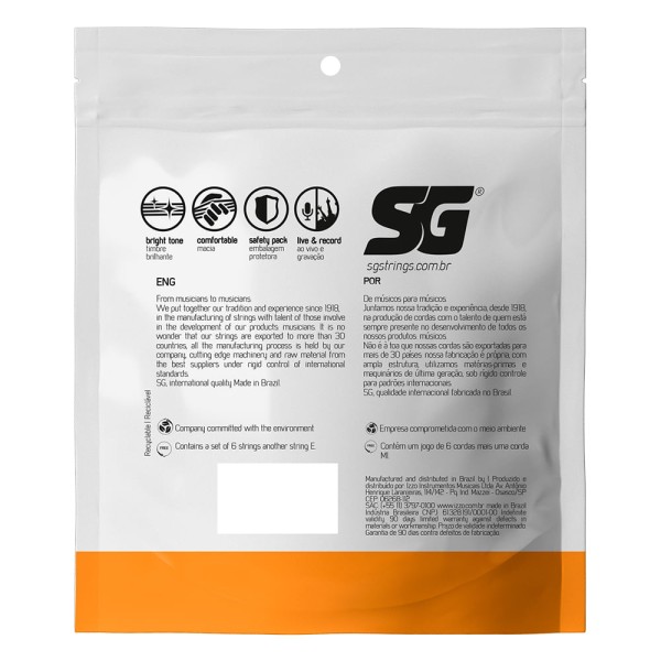Encontraproduto.com.br - Corda SG 010 Aço Bronze 85/15 para Violão 12 Cordas