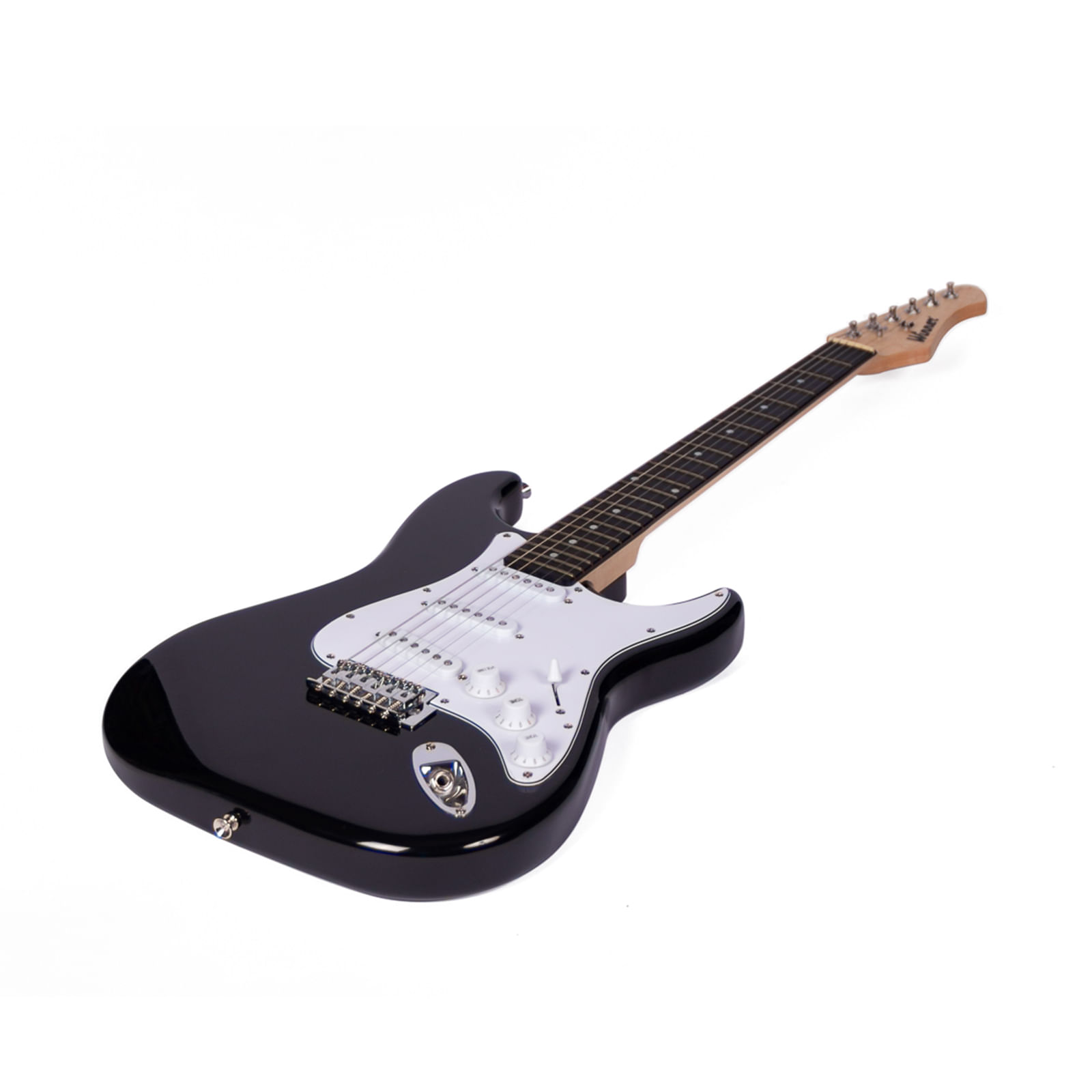 Encontraproduto.com.br - Kit Guitarra Winner WGS Preta com Afinador Cordas SG 010 Correia Cabo e Brindes
