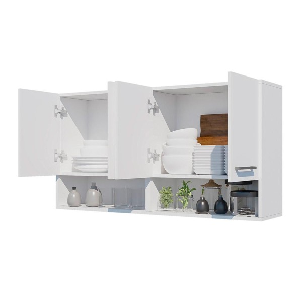 Encontraproduto.com.br - Armário Aéreo Fossano 4 PT Branco
