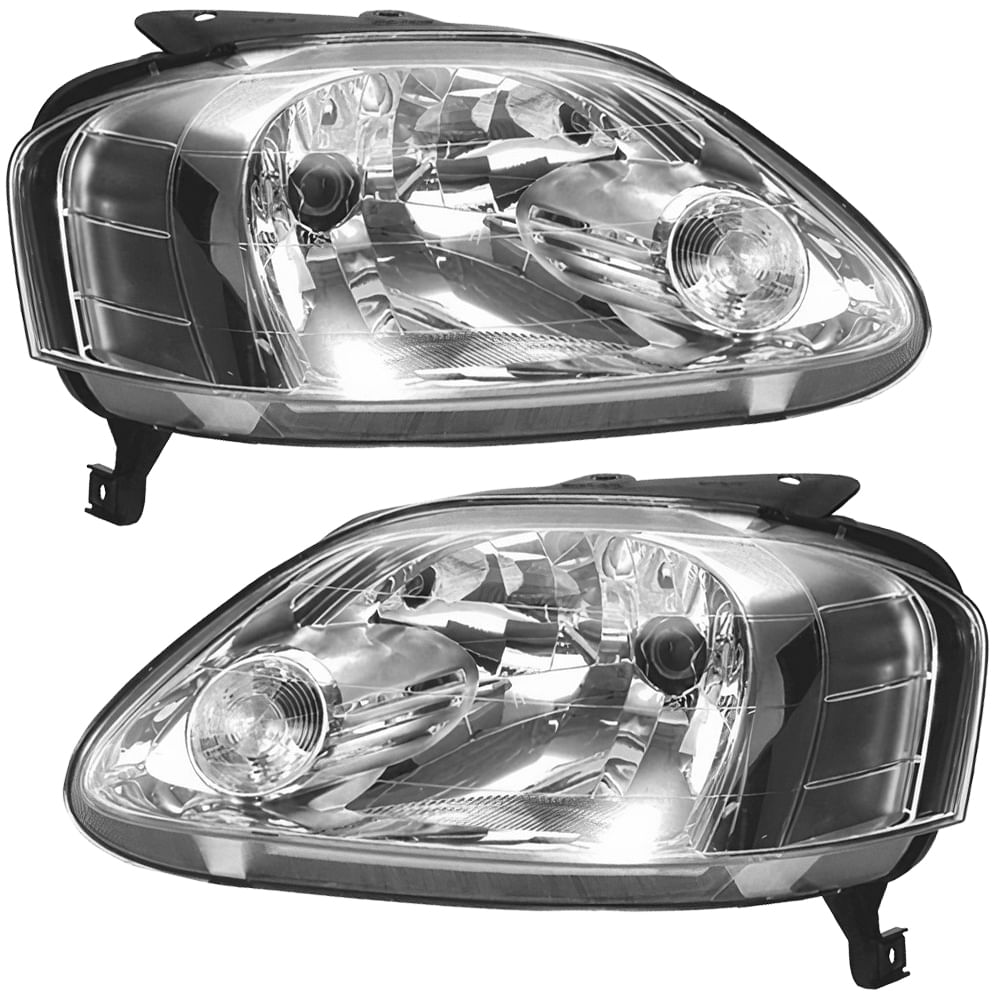 Encontraproduto.com.br - Par Farol Fox 2004 a 2009 Crossfox 2005 a 2009 Foco Simples Com Pisca Metalizada FW396 Orgus