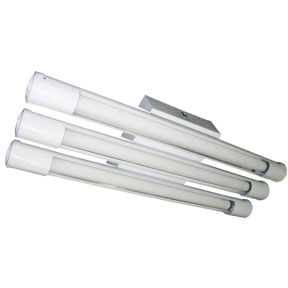 Luminária tubular com reator para 3 lâmpadas fluorescentes 40W branca Tualux