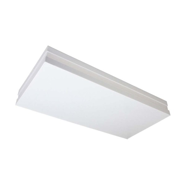 Encontraproduto.com.br - Plafon retangular de alumínio para 6 lâmpadas E27 Bilabo 63x30cm branco Tualux