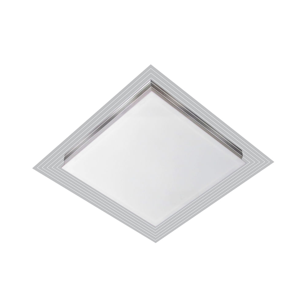 Plafon de sobrepor Tualux LED 49cm bivolt 25W 6500K branca Lisboa
