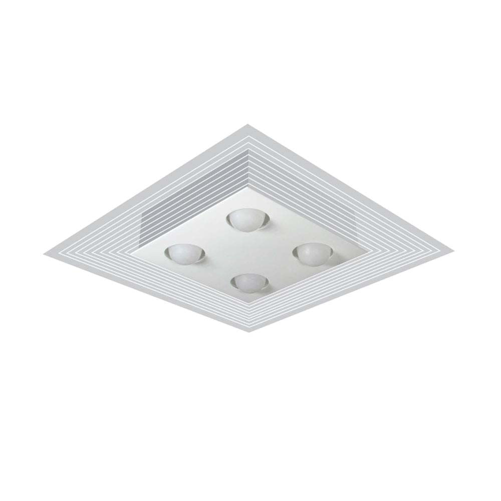 Plafon Monaco Tualux para 4 lâmpadas E27 49x49cm branco
