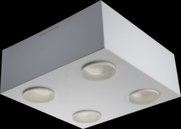Encontraproduto.com.br - Plafon Granada 04 Quadrado Branco 26X26 Para 04 Lampadas E27 Tualux